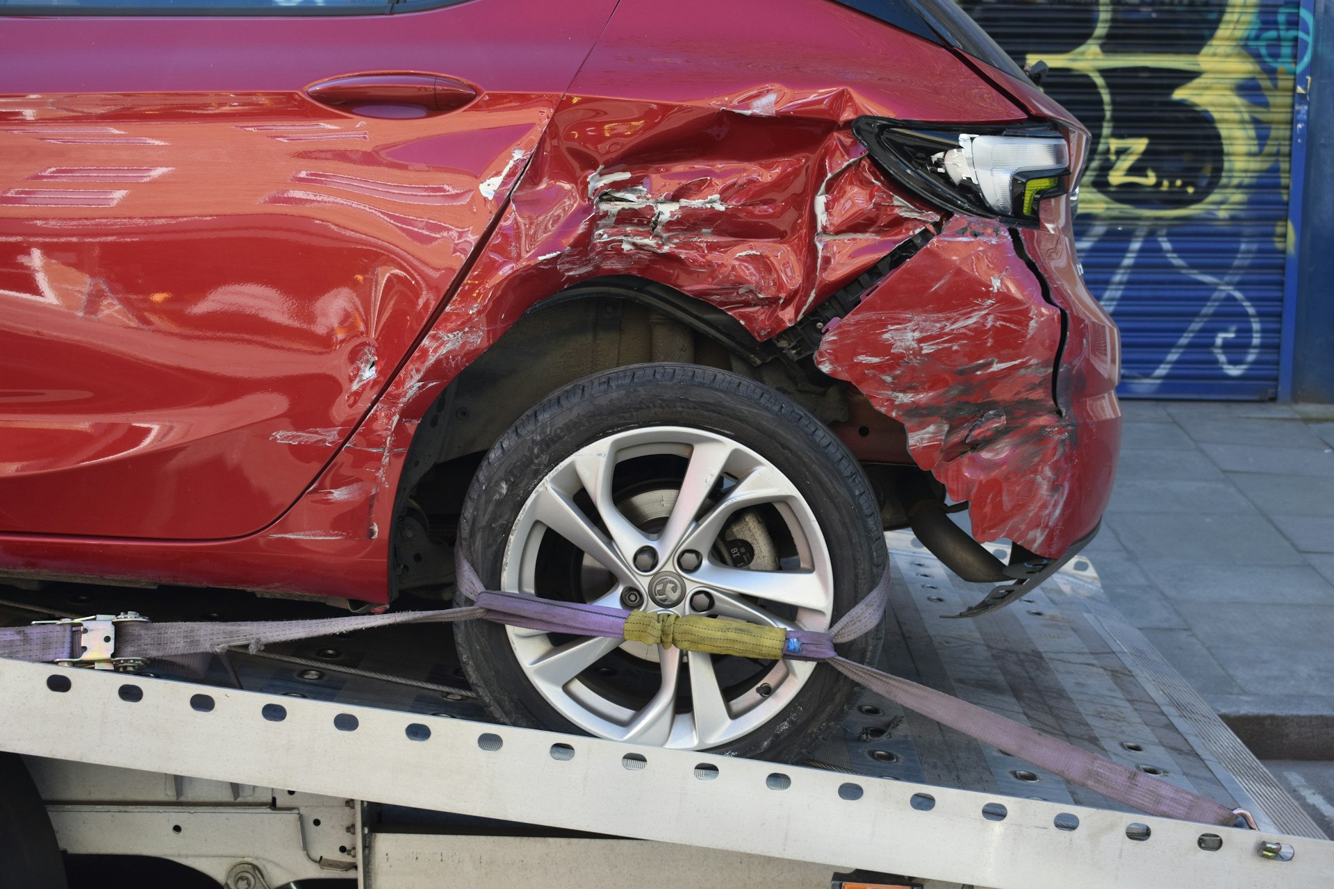 A car with front-end damage representing a Cat S write-off